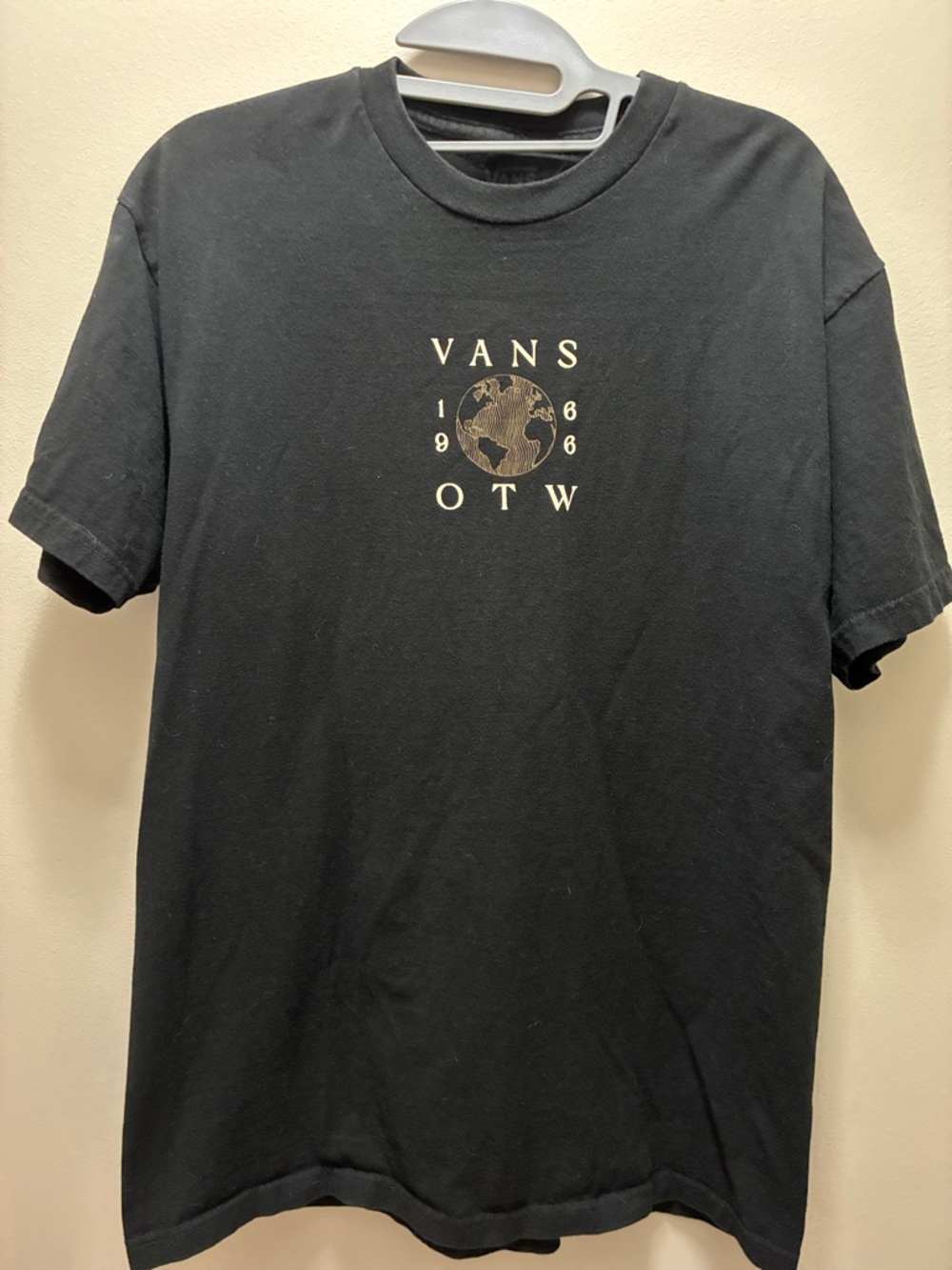 Vans Black OTW Globe Graphic Tee with Cream Print
